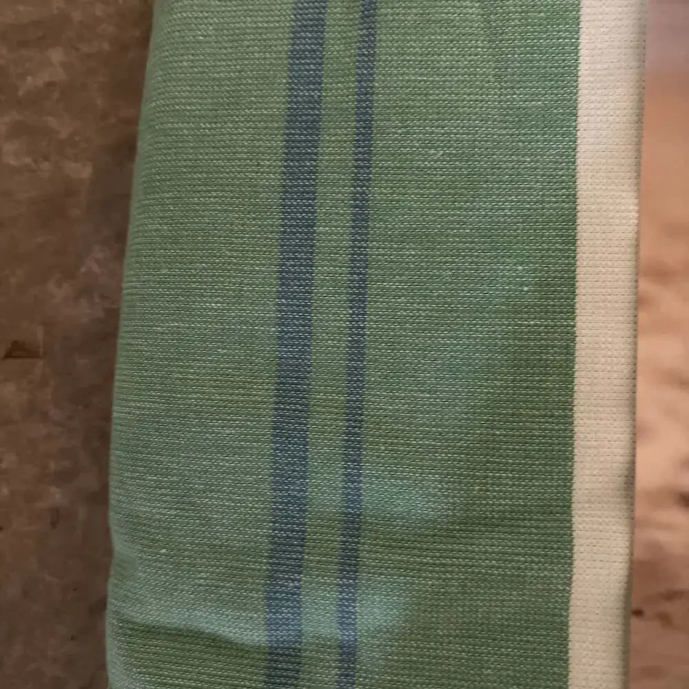 Himatsingka America Beach Towel Tote Bag Green Multicolor Striped 2-in-1 Cotton